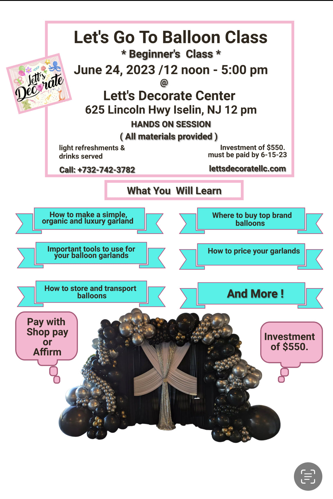 Beginner’s Balloon Class June
